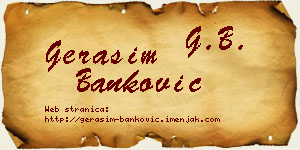 Gerasim Banković vizit kartica